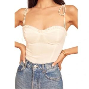 Reformation novena top in ivory
